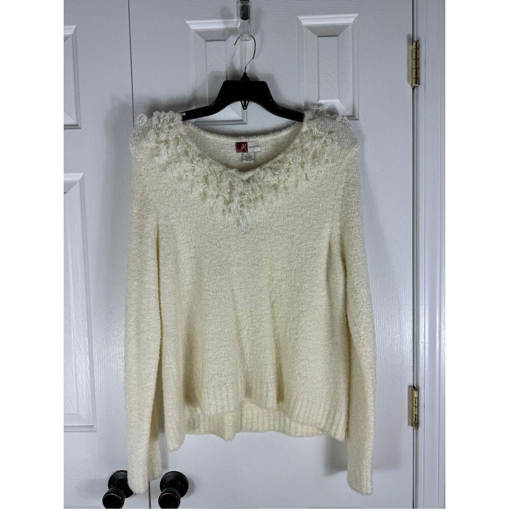 NWT JM Collection Womens Cream Sweater Size XL